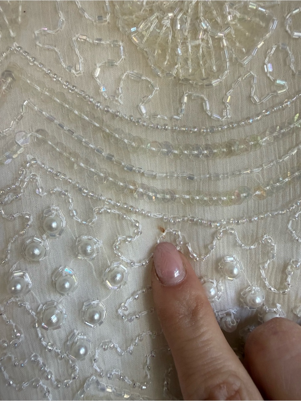 Vintage 80s 100% Silk Beaded Sténay Evening Blouse | L - Picture 8 of 9
